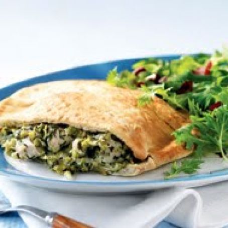 Leek, Chicken & Feta-Stuffed Pitas