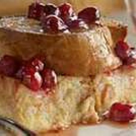 French Toast with Pear Cranberry Compote