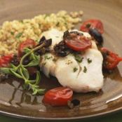 FISH****Grilled Haddock, Cod or Mahi with Tomatoes, Olives & Capers & Brown Rice