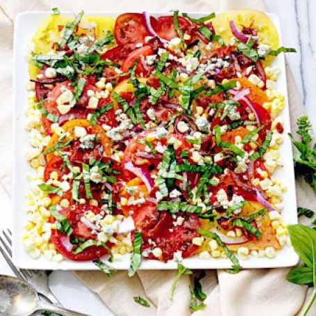 Heirloom Tomato and Bacon Summer Salad - in sock monkey slippers