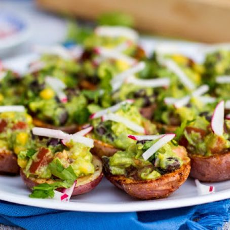 Loaded baked potato with guac