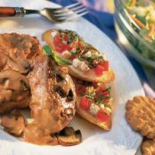 Mushroom Pork Tenderloin and Bruschetta Fresca