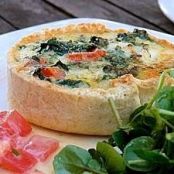 Scampi and spinach tart