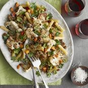 Skillet Roasted Cauliflower and Sausage Rigatoni