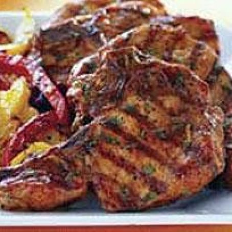 Cilantro BBQ Grilled Pork Chops