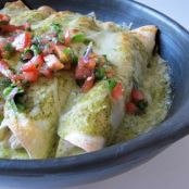 Pepper Jack Chicken Enchiladas with Tomatillo Sauce