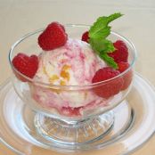 Peach Frozen Yogurt with Berry Swirl