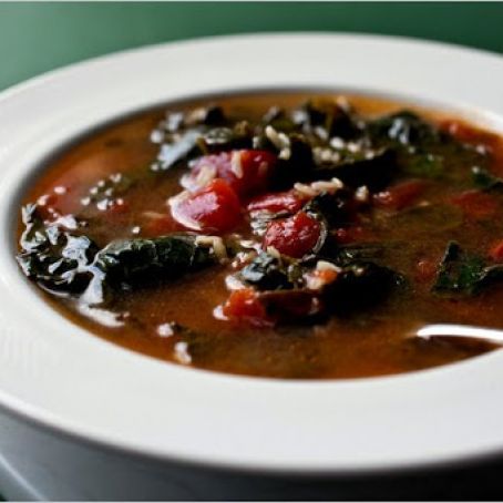 SPINACH & TOMATO SOUP w/RICE
