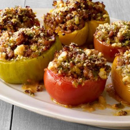 Sausage & Basil Stuffed Tomatoes