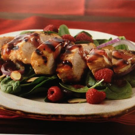 Chicken, Grilled and Raspberry-Spinach Salad