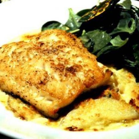 Cheese baked halibut