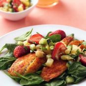 Tilapia Salad with Strawberry-Pineapple Salsa