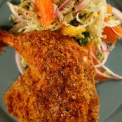 Baked Devil's Chicken With Citrus Slaw