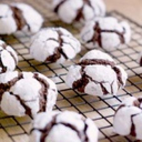 Chocolate snowball crinkle cookie