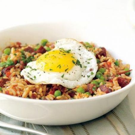 Sunny-Side Sausage Fried Rice