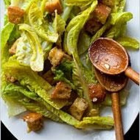 GREEN GARLIC CAESAR SALAD w/ANCH CROUTONS