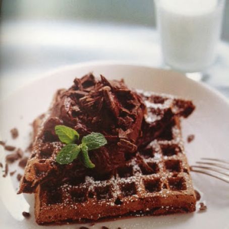Mocha Waffles with Chocolate Whipped Cream