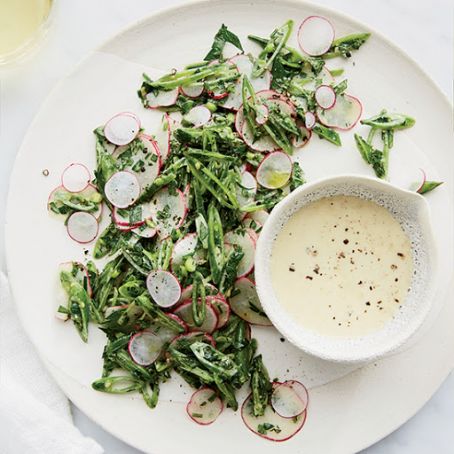 Snap Pea and Radish Salad with Tahini Dressing