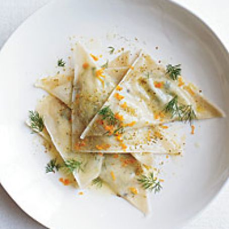 Goat Cheese Ravioli with Orange and Fennel