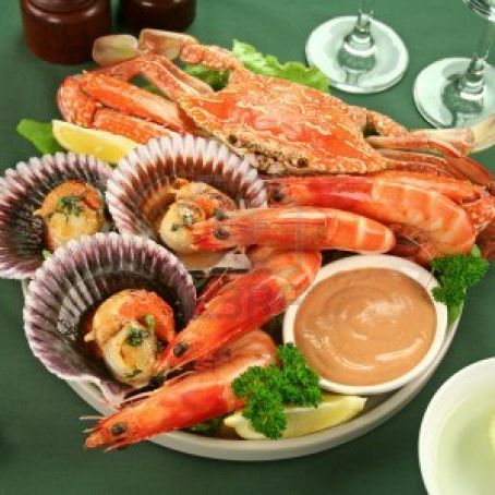 Fresh Seafood with Caviar Cream