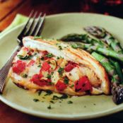 Provolone, Artichoke and Roasted Red Pepper Stuffed Chicken Breasts