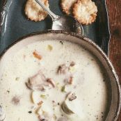 Oyster Chowder with Saffron Crème and Homemade Oyster Crackers