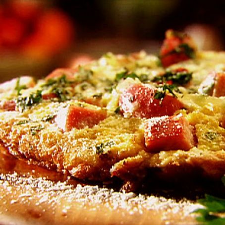 Smoked Ham, Gruyere and Caramelized Onion Frittata   (Tyler Florence)