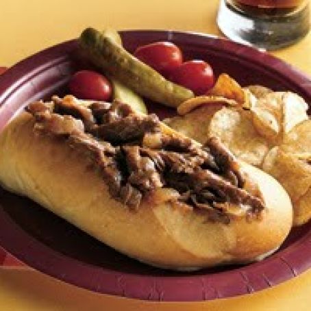 Slow Cooker Tangy Barbecued Beef Sandwiches