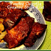 Slow Cooker Peachy Chipotle Country Style Ribs!