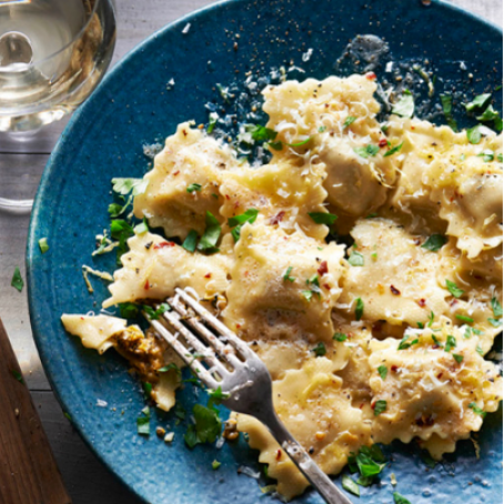 RAVIOLI****Ravioli with Lemon Brown Butter Sauce