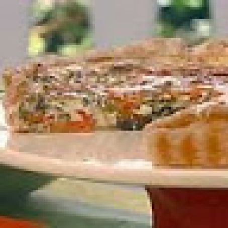Mixed Vegetable Quiche with Cheddar and Parmesan
