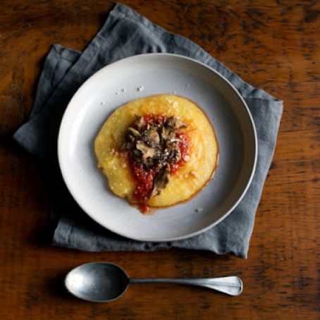 Polenta With Wild Mushrooms and Marinara Sauce
