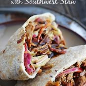 Slow Cooker Memphis BBQ Pork Pitas with Southwest Slaw