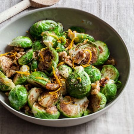 Sautéed Brussels Sprouts with Orange and Walnuts