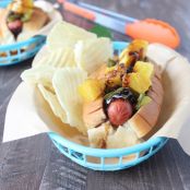 Grilled Pineapple Teriyaki Hot Dog