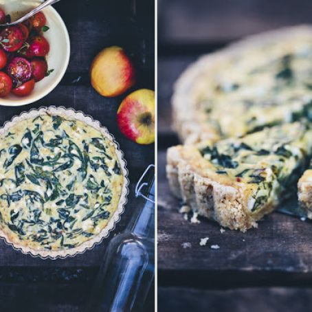 Spinach and Feta Pie with an Oat Crust