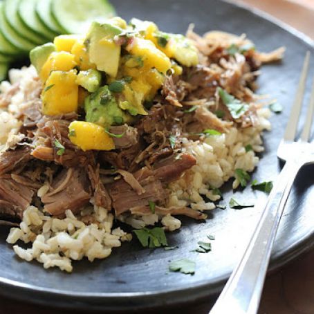 Slow Cooked Jerk Pork with Caribbean Salsa