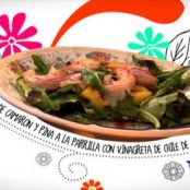 GRILLED SHRIMP & PINEAPPLE SALAD WITH VANILLA & CHILE DE ARBOL VINAIGRETTE