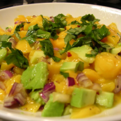 CAMARONES CON MANGO Y DURAZNO ORIENTAL