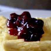 Baked Blintzes with Fresh Blueberry Sauce*