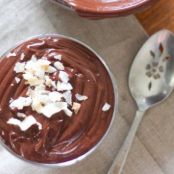 Coconut Chocolate Pudding with Coconut Flakes
