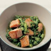 salmon with broccoli