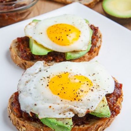 Bacon Jam Breakfast Sandwich with Fried Egg and Avocado