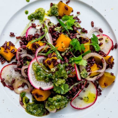 Black Rice Salad with Cilantro Pesto