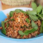 Thai Larb (larb moo ลาบหมู) with Sticky Rice