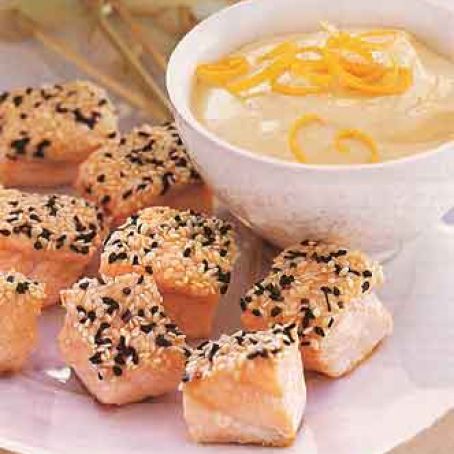 Sesame-Crusted Salmon with Orange-Miso Sauce