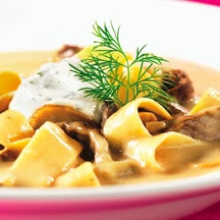 Beef Stroganoff and Noodle Soup