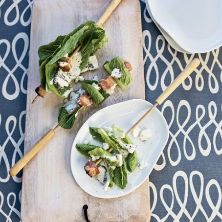 Bacon-and-Romaine Skewers with Blue Cheese Dressing