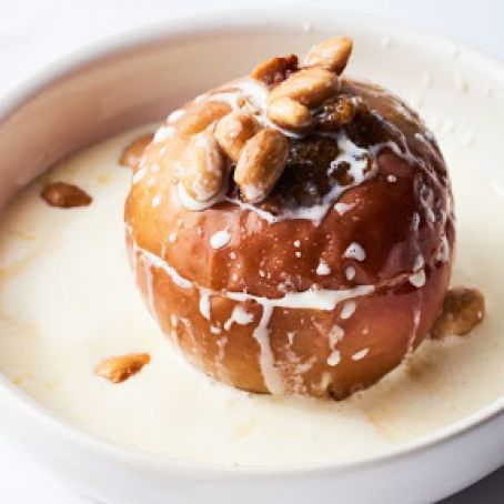 Baked Apples with Prunes, Almonds, and Amaretto