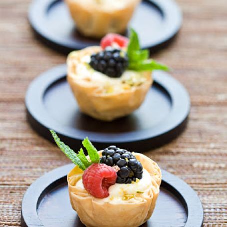 TART - Fresh Berry and Cream Cheese Mousse Phyllo Tartlets